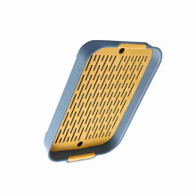 Double Layer Plastic Food Drain Tray 270x188x40mm, Blue/White