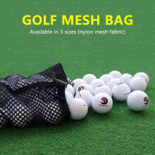 (small) Golf Ball Bag - Black Mesh, Adjustable Strap