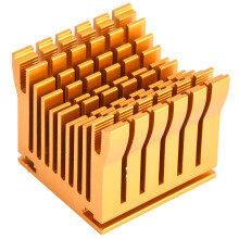 Gold Aluminum Heat Sink for Electrical Components 43x40x36mm PCB Cooling
