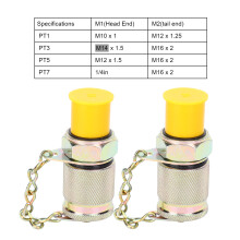 2Pcs Hydraulic Test Adapter M14 x 1.5–M16 x 2 High Pressure Fittings