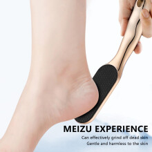 (Gold) Veins Grain Foot File with Non-Slip Handle Pedicure Foot File Callus Remover Used On Both Dry and Wet Feet