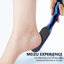 (Blue) Veins Grain Foot File with Non-Slip Handle Pedicure Foot File Callus Remover Used On Both Dry and Wet Feet