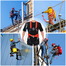 (Single Small Hook) Fall Arrest Safety Harnesses Chest Waist Crotch Adjustment Safety Belt for High-altitude Operations