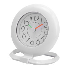 Waterproof Dual-Use Wall & Table Clock for Bathroom, Kitchen — White, 12.2x9x14.3cm