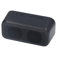 Portable Alarm Clock Radio with Bluetooth, Dimmer, FM & Temp - Black