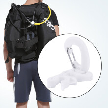 Scuba Diving Accessories: Double BCD Hose Clip & Regulator Hook White