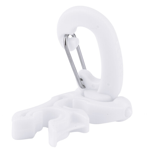 Scuba Diving Accessories: Double BCD Hose Clip & Regulator Hook White 2