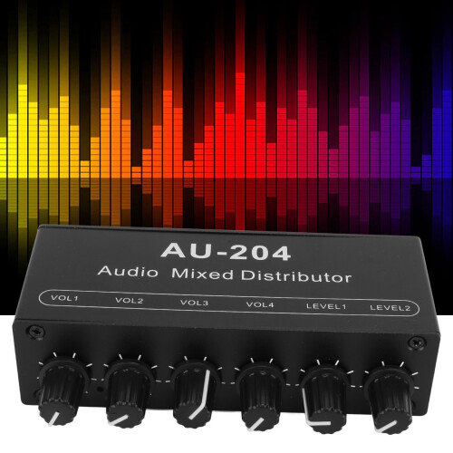 Stereo-Splitter Mini-Vorverstärker 2IN 4OUT 3,5 mm