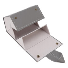 Sonnenbrillen-Organizer-Etui aus PU-Leder – Reiseaufbewahrung für Brillen & Schmuck – Grau