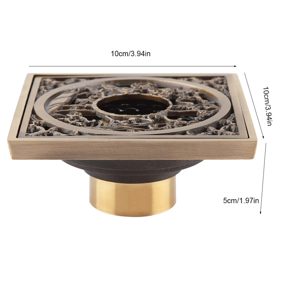 10Cm Bathroom Shower Drain Grate Brass Antique Cover Waste 4611388433203