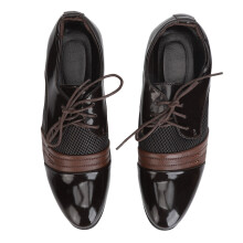 Lace-Up PU Leather Business Shoes Brown 42-44