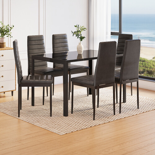 120cm Black Rectangular Dining Table - Sturdy Painted Iron Legs for Dining Room & Kitchen 1