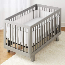 2 Pcs Breathable Mesh Baby Crib Bumper Set, Anti-Collision, 150x27cm