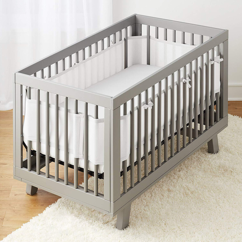 2 Pcs Breathable Mesh Baby Crib Bumper Set, Anti-Collision, 150x27cm