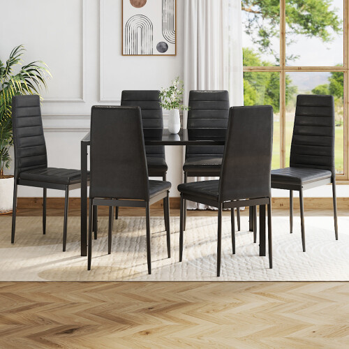 120cm Black Rectangular Dining Table - Sturdy Painted Iron Legs for Dining Room & Kitchen 2
