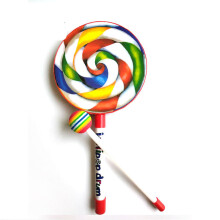 Cute Rainbow Lollipop Drum Kids Musical Toy with Mallet 6-10 inches