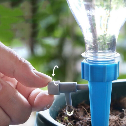 10Pcs PP Automatic Water Dropper Irrigation Kit, Blue, Adjustable Valve 2