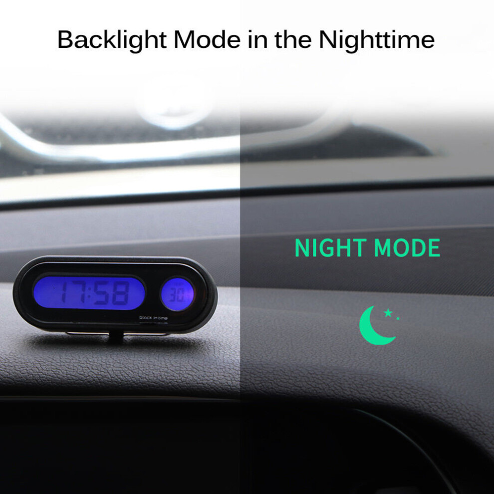 Car Digital Temperature And Clock Display 2 In 1 Lcd Backlight Dashboard Meter 5071388434867
