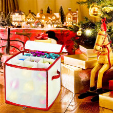 Clear Xmas LED Light Storage Box with Lid Perfect for Tree Decorations 75cm
