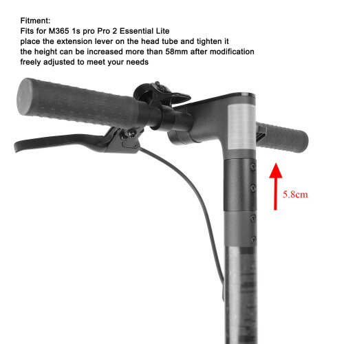 M365 Handlebar Riser Extension Pole Aluminium Alloy Height Adjusting Black 2