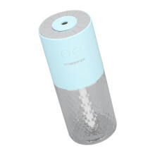 Tragbarer Mini-Befeuchter 200ml Hellblau Ultraleise für Schreibtisch, Schlafzimmer