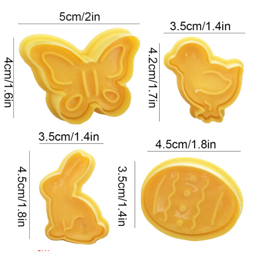 Plastic Easter Fondant Cutters – Butterfly, Rabbit, 1