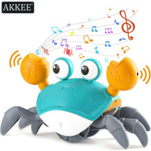 Caranguejo de brinquedo fofo, caranguejo dançante com música e luz LED.