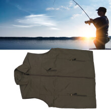 OD-Grün XL Stehkragen-Weste aus Nylon, Brustumfang 115 cm