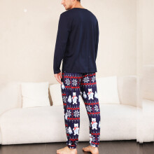 Christmas Family Pajamas Set Long Sleeves Loose Fit Black L