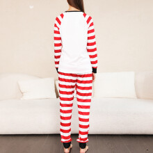 Rot-weiß gestreiftes Weihnachts-Pyjama-Set - Damen-Größe L