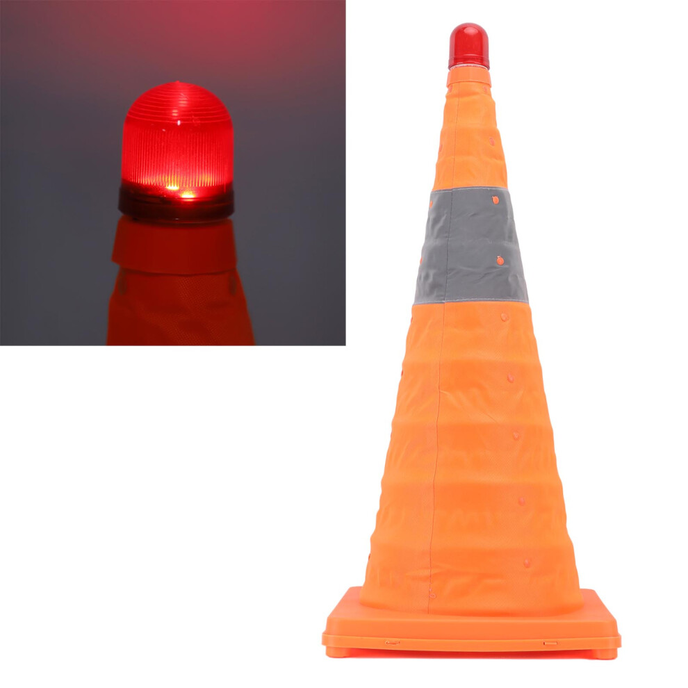 Collapsible Traffic Cone 60X29x29cm With Warning Light For Parking 7901388441351