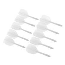 10Pcs White Plastic Integrated Dart Shaft & Flights Set - Excellent Balance