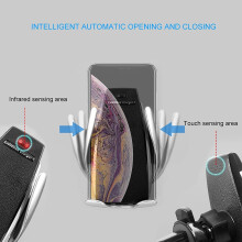 Wireless Car Phone Mount & Charger Quick Charge Pad, 12.5cm, Black