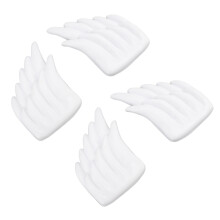 White ABS Shoe Wing Decoration, 2 Pairs, Washable with Buckle