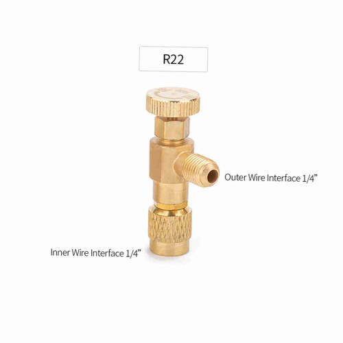 R22 1/4 Inch Copper Refrigerant Charging Valve, Flow Control 1