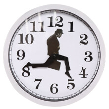 (White) Silly Walk Silent Wall Clock - Home Decor