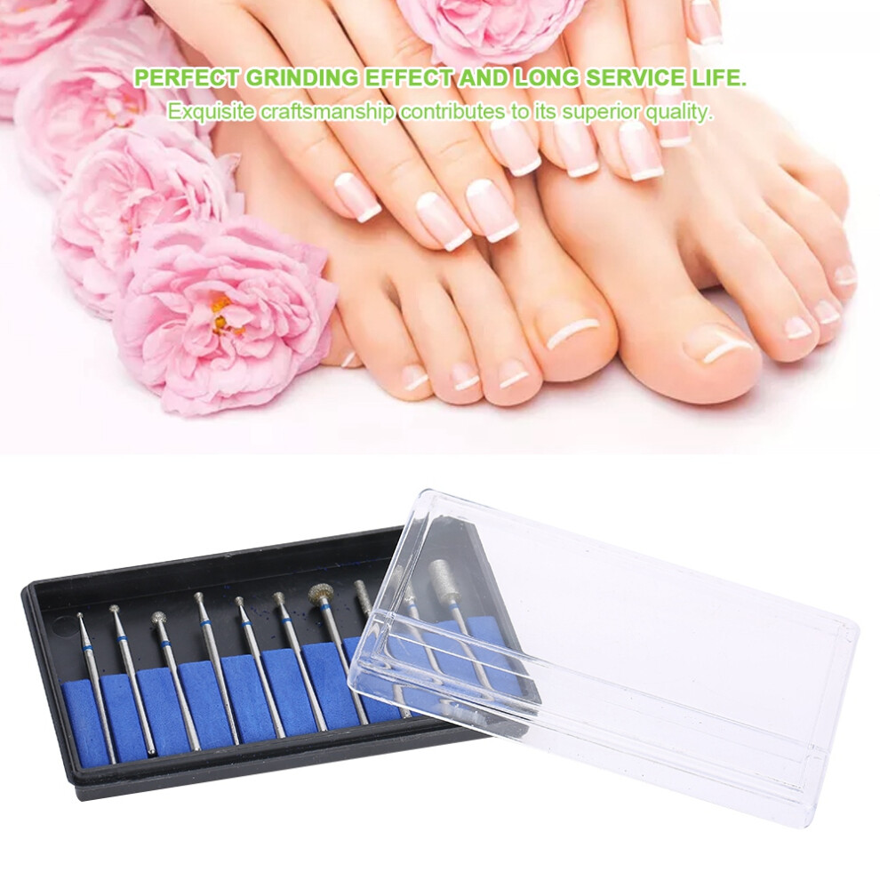 10pcs Tungsten Steel Nail Art Grinding Heads - Durable & Precise
