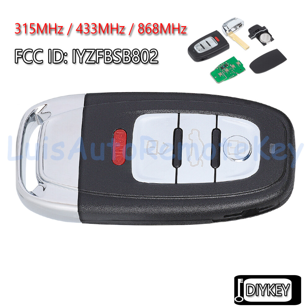 Non-Keyless Smart Remote Key Fob Replacement For Audi A4 A5 Q5 2010 2011 2012 2013 2014 2015 16 Iyzfbsb802 315Mhz 433Mhz 868Mhz 6935161695502