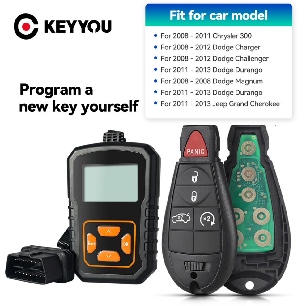 Obd Key Fob Programmer Tool With Keyless Go Remote Key For Chrysler 300 Dodge Charger Challenger Durango Magnum Durango 6935161695618