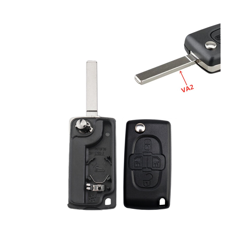 4 Buttons Remote Flip Car Key Shell Case Fob For Peugeot 1007 For Citroen C8 Va2 Blade Ce0536 6935161671148