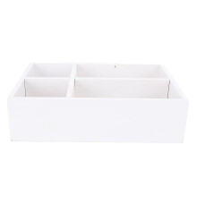 Wooden Coffee Station Organizer with Divider, 30x20x18cm, White