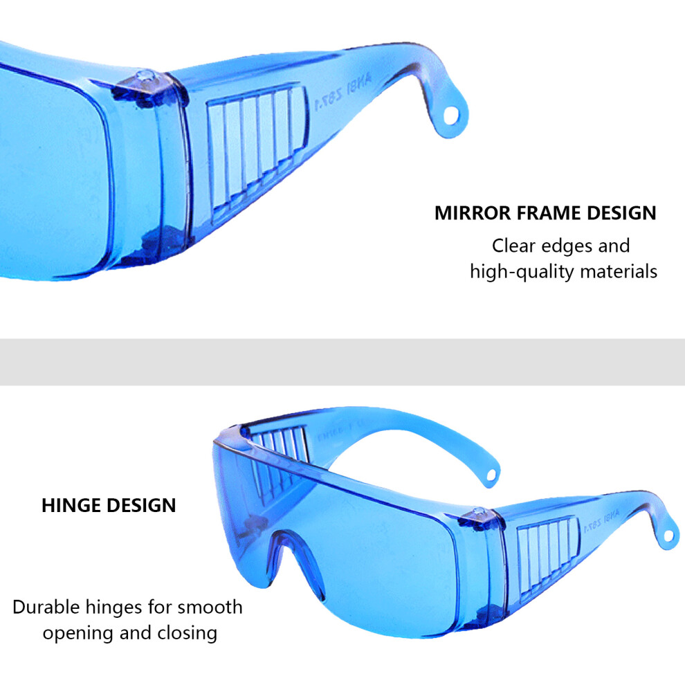 (Transparent Blue Enhanced) Industrial Dust Protective Goggles Anti-Scratch Work Windproof Riding Goggles For Use In A Variety Of Environments 6431700030082