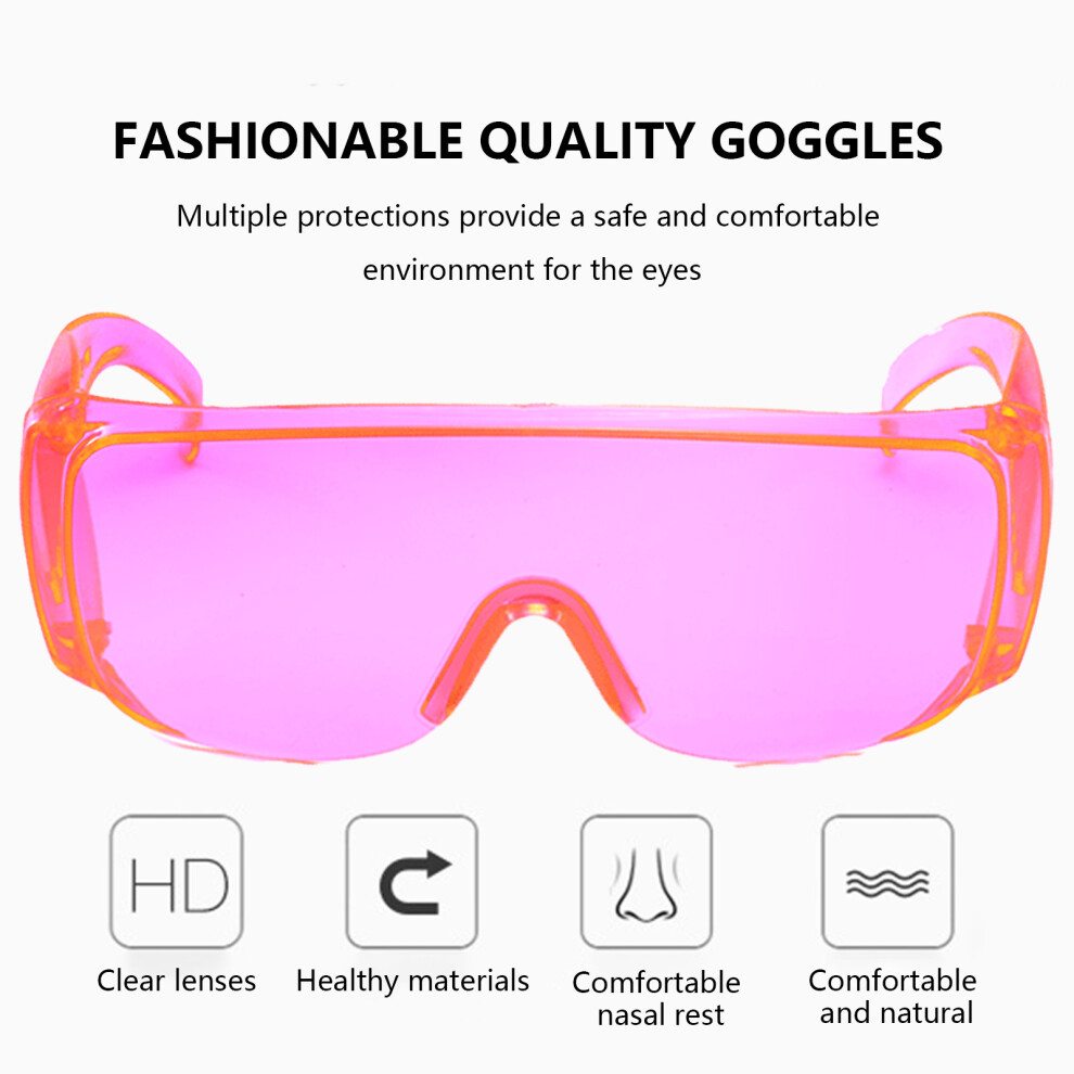 (Pink Reinforced) Industrial Dust Protective Goggles Anti-Scratch Work Windproof Riding Goggles For Use In A Variety Of Environments 6431700030136