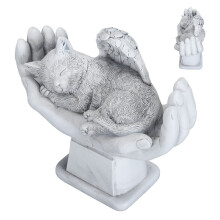Outdoor Pet Angel Statue with God Hands Memorial Decor for Garden 13in