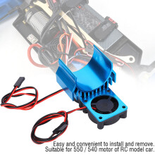 540/550 RC Motor Zweifachkühlgebläse Kühler für 1/10 Maßstab Elektroauto, Blau