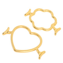 2PCS Wax Seal Moulds & Stamp Rings Set, Heart & Flower Shapes, Gold