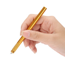 Gold Augenbrauen-Tattoo-Stift Microblading Werkzeug für Anfänger, langlebig 11,5 cm