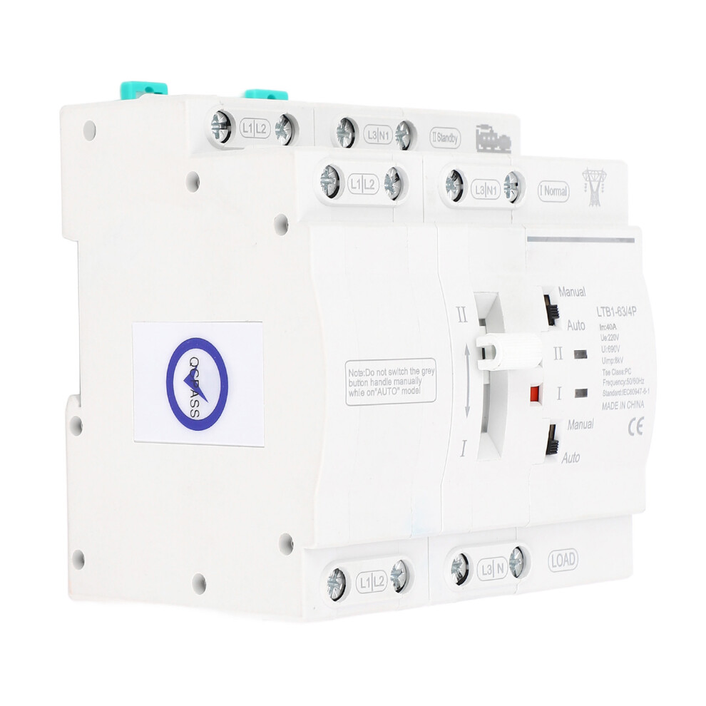 40A 4P Automatic Transfer Switch For Generators, Din Rail Mount 8201388455914