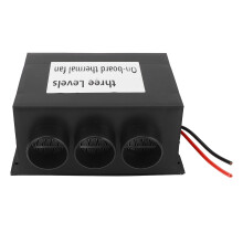600W DC24V Electronic Auto Fan Heater with 3 Outlets & Temperature Control