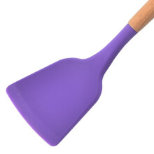 (Purple) 12pc Wooden Spatula Set - Heat Resistant Cooking Utensils